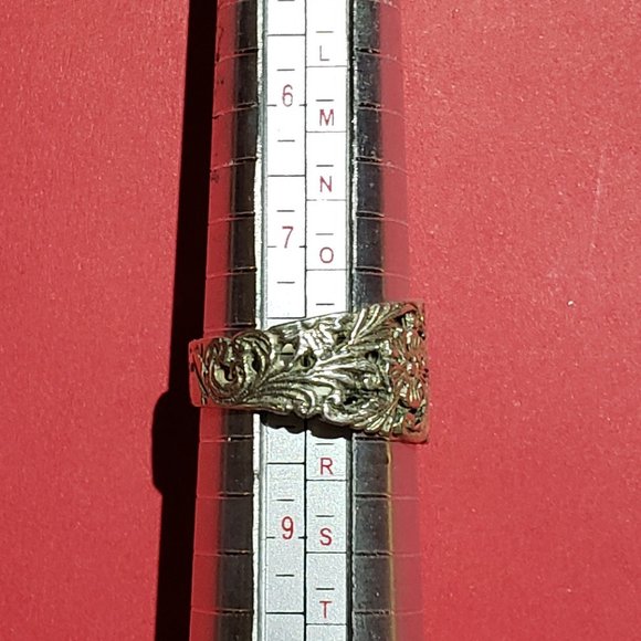 Vintage 925 Silver Leaf & Flower Ring - Picture 5 of 5